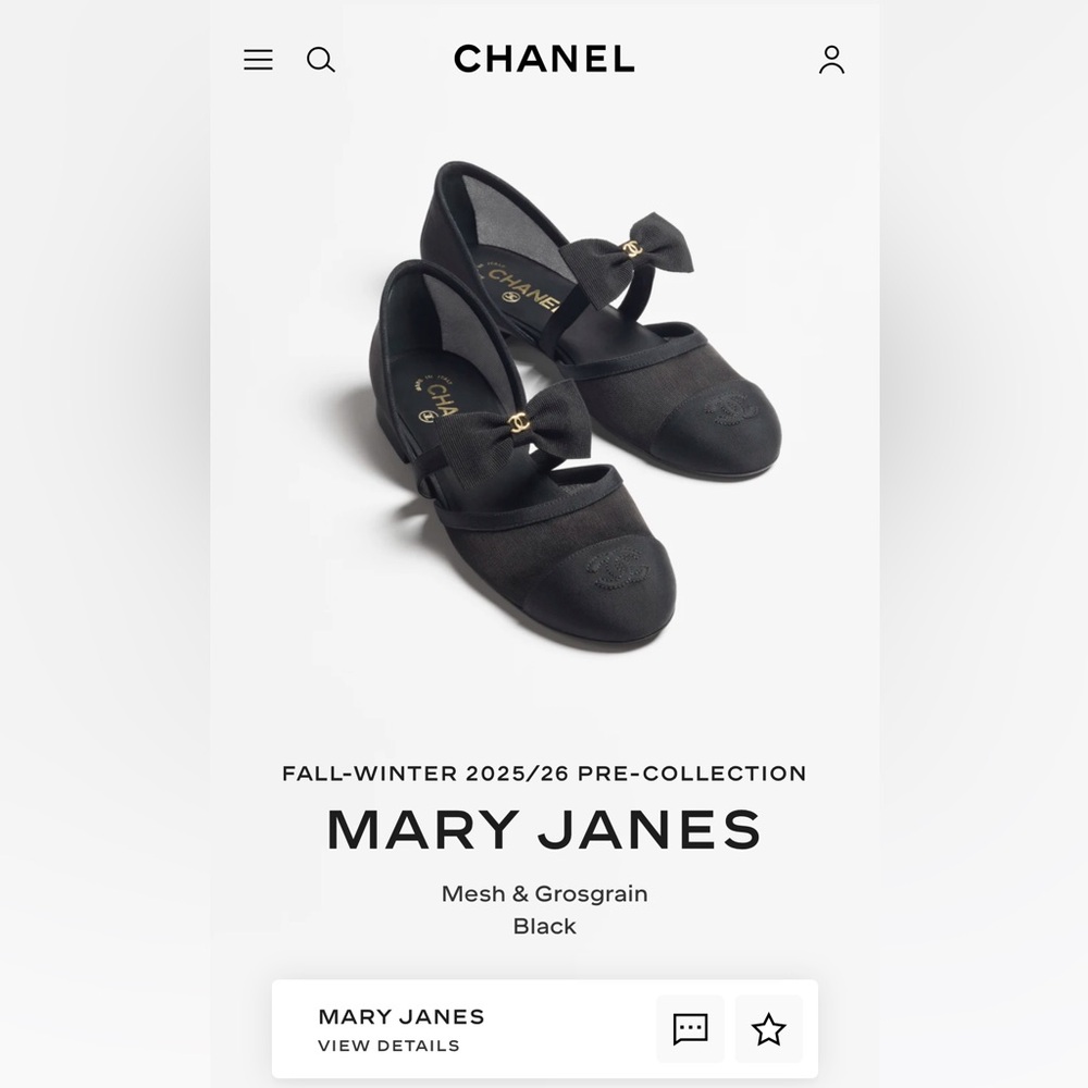 CHANEL Black Mary Janes Flats
